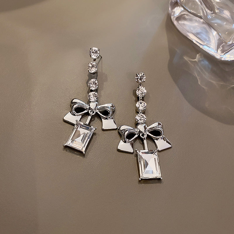 Personalized Diamond Bow Earrings