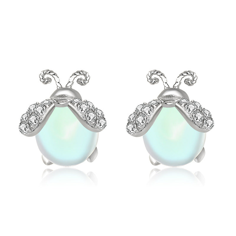 Fengsen Colorful Moonstone Insect Earrings