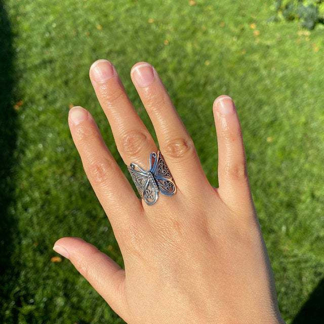 Alloy Butterfly Ring Opening Adjustable Animal