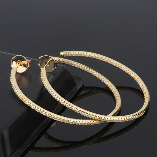 Creative Sparkling Zircon Hoop Earrings