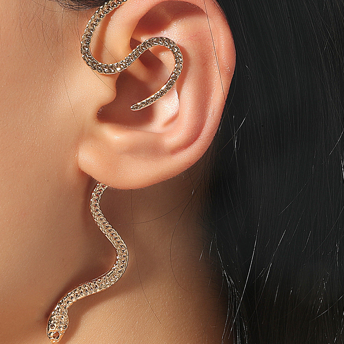 Zircon Snake-shaped Earrings Exaggerated Net Red Personalized Earrings