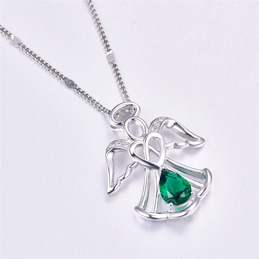 Angel Wings Gemstone Diamond Necklace For Women