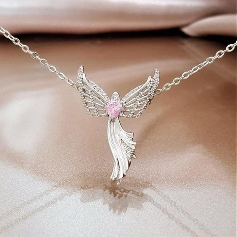 Angel wings diamond necklace