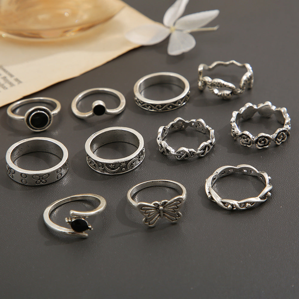 Vintage Ring Distressed Knuckle Ring Set