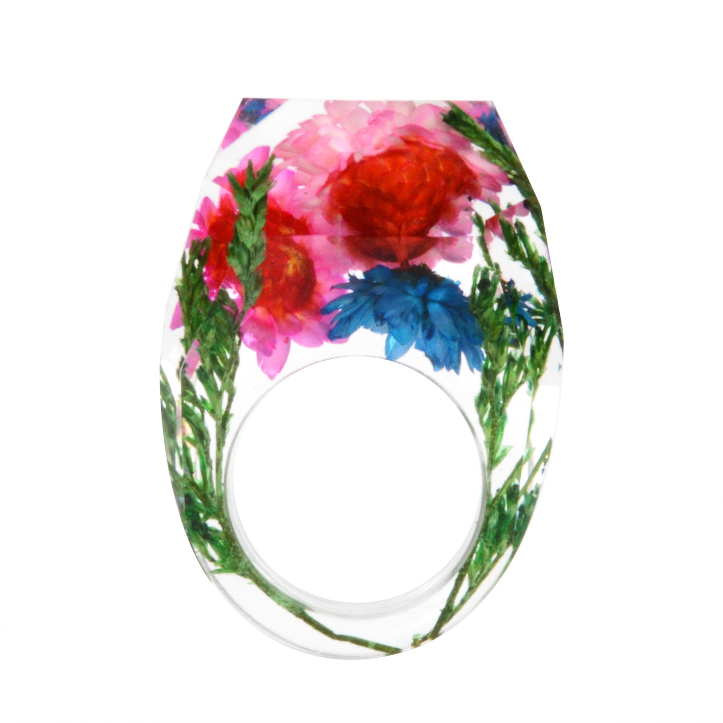 Dried Flower Resin Forest Handmade Dried Flower Epoxy Ring