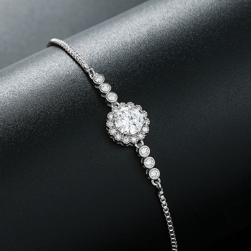 Simple White Gold Bracelet With Large Diamonds