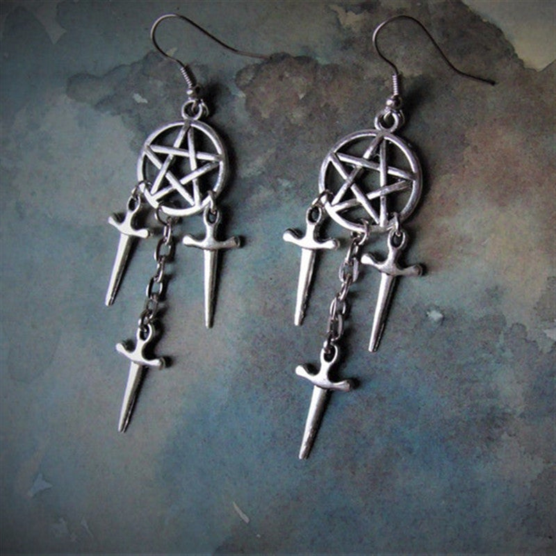 Sword Dagger Not Inlaid Gothic Metal Supernatural Power Pop Earrings