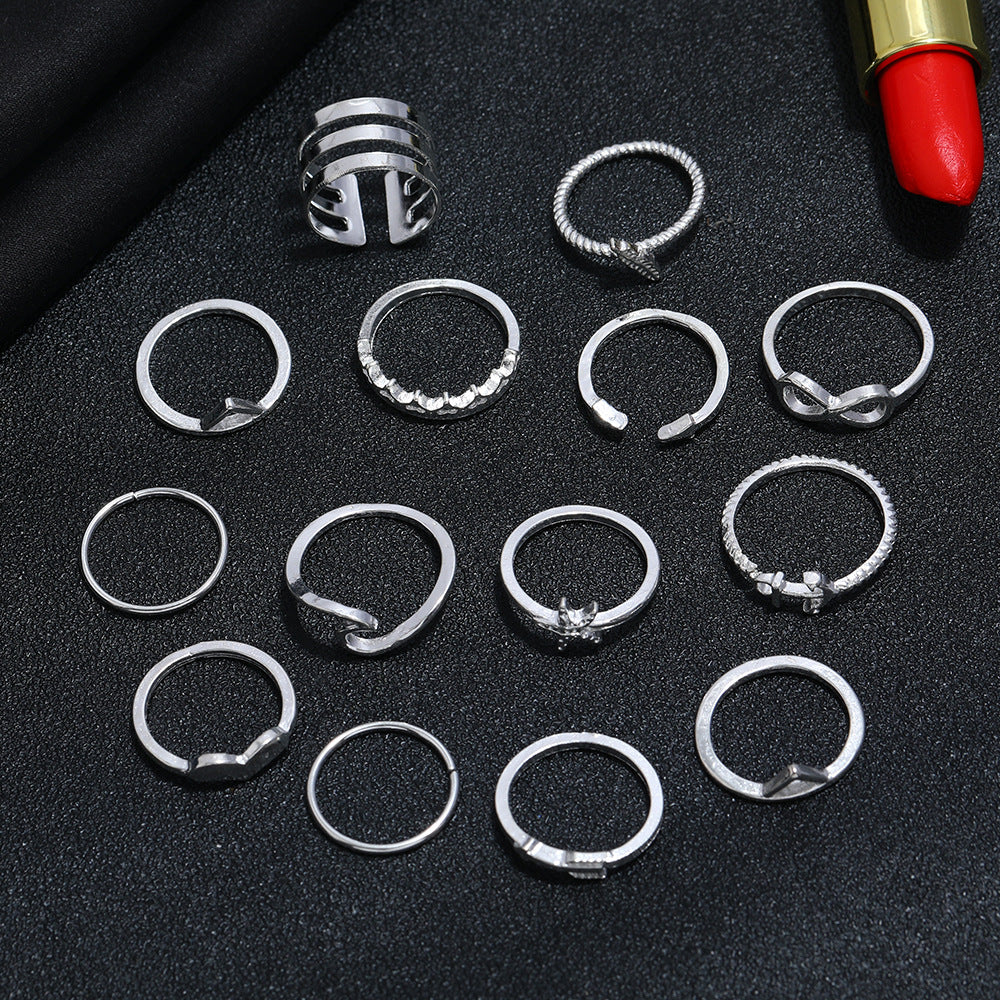 Silver Combination Ring Set