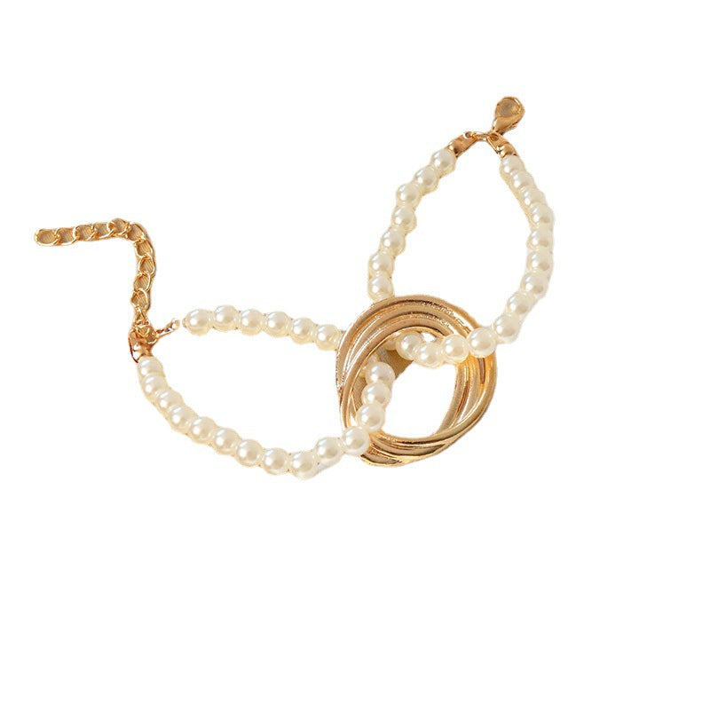 Fashion Freshwater Pearl Geometric Alloy Bracelet