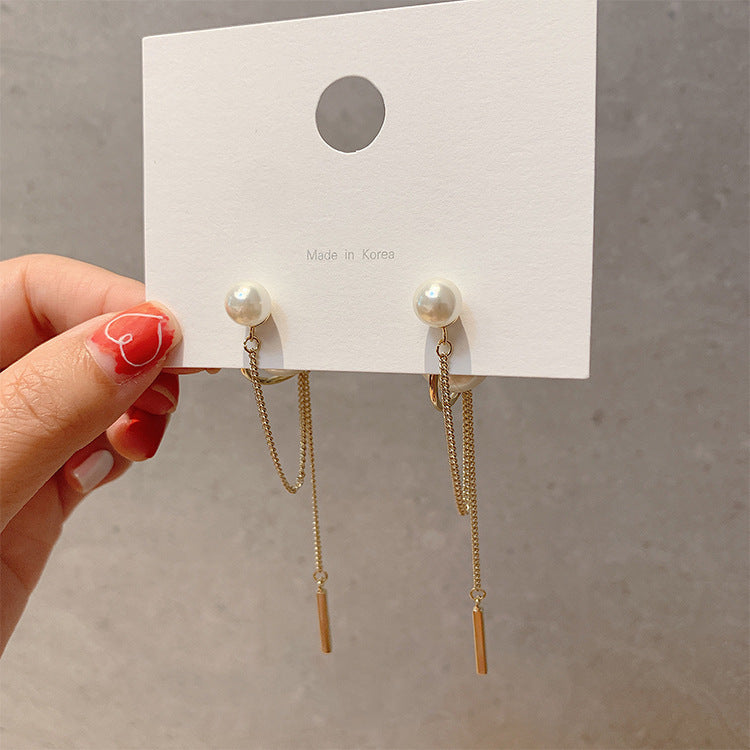 Pearl tassel earrings