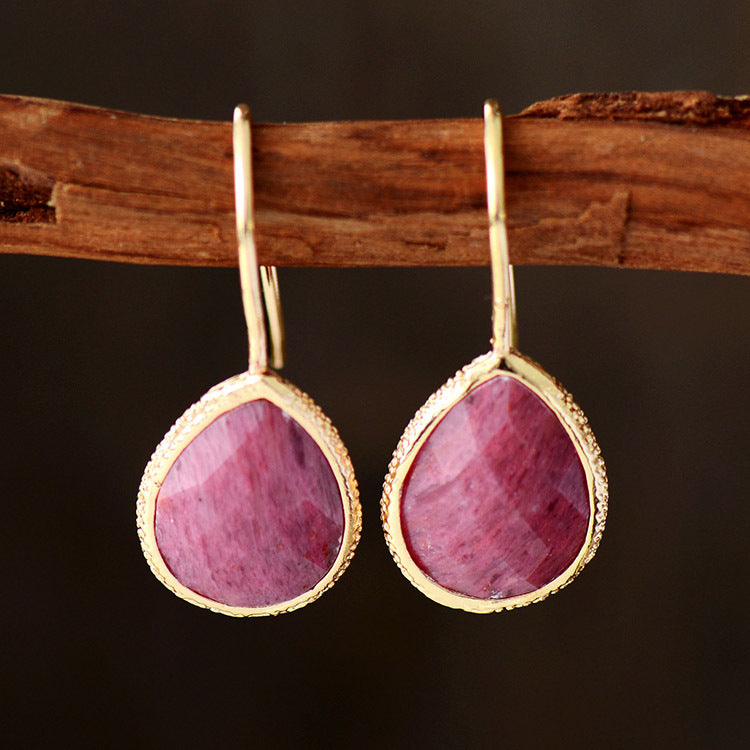 High-end Tianhe Stone Pendant Earrings Natural Stone Elegant Jewelry