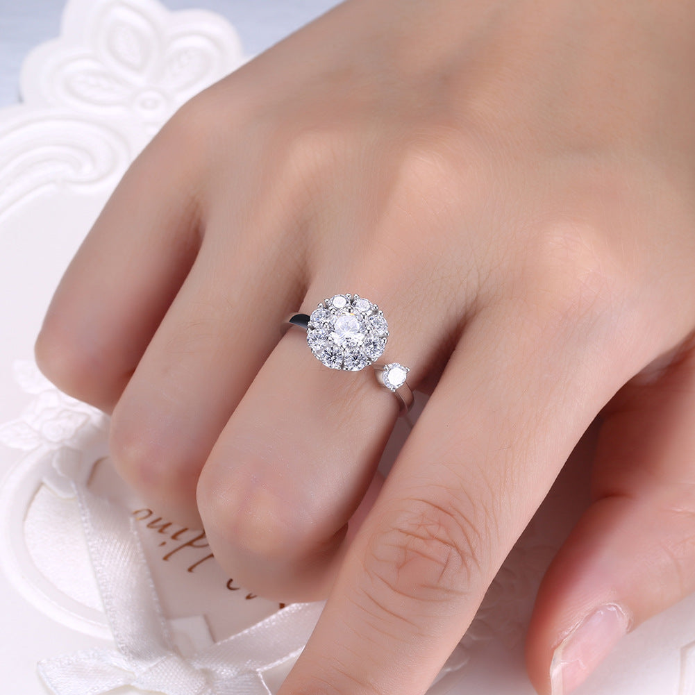 2021 net red new jewelry Yu Hao vibrato with the same rotating ring ring micro-inlaid zircon can be rotated at high speed