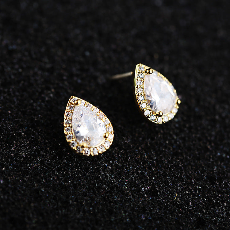 Diamond zircon earrings