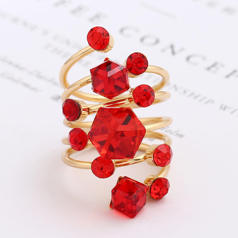 Crystal Ring Exaggerated Large Spring Ring rings for women