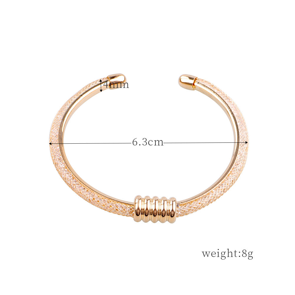 Fashion Alloy Hollow Geometric Bangle Bracelet Women