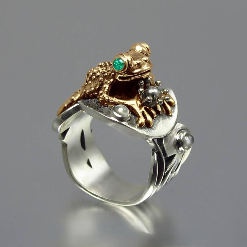 Two Tone Ring Frog Animal Bracelet