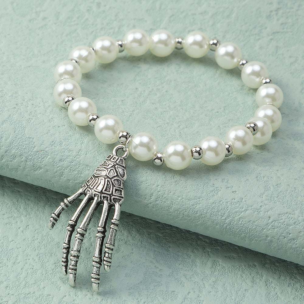 Ghost Claw Pendant Bracelet Pearl Bracelet