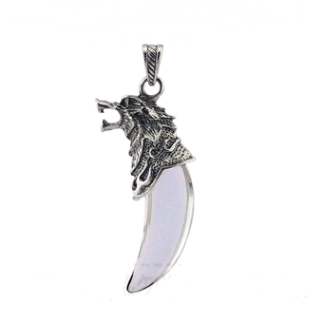 Natural Crystal Spike Pendant Crystal Wolf Head Item Pendant Fashion Couple Domineering Necklace