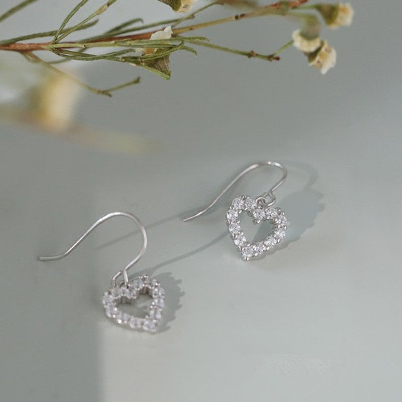 Heart Sparkling Diamond Earrings