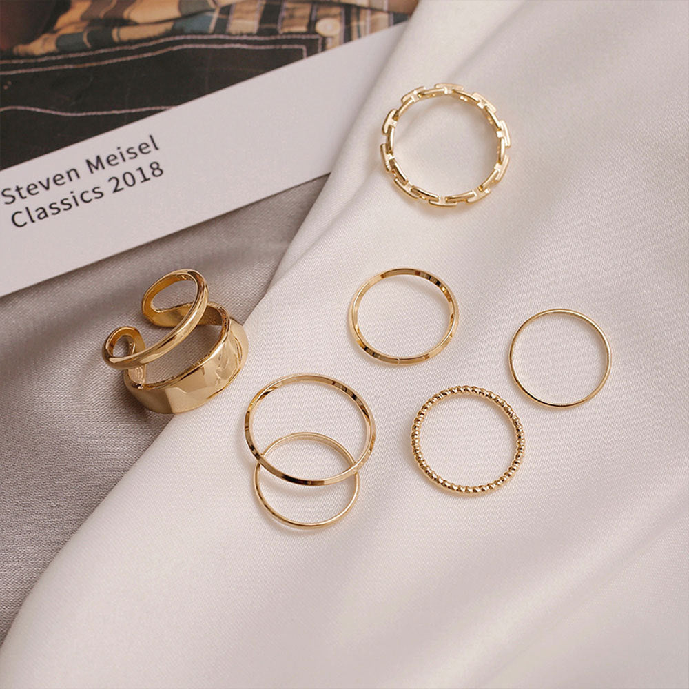 Seven-piece combination ring set