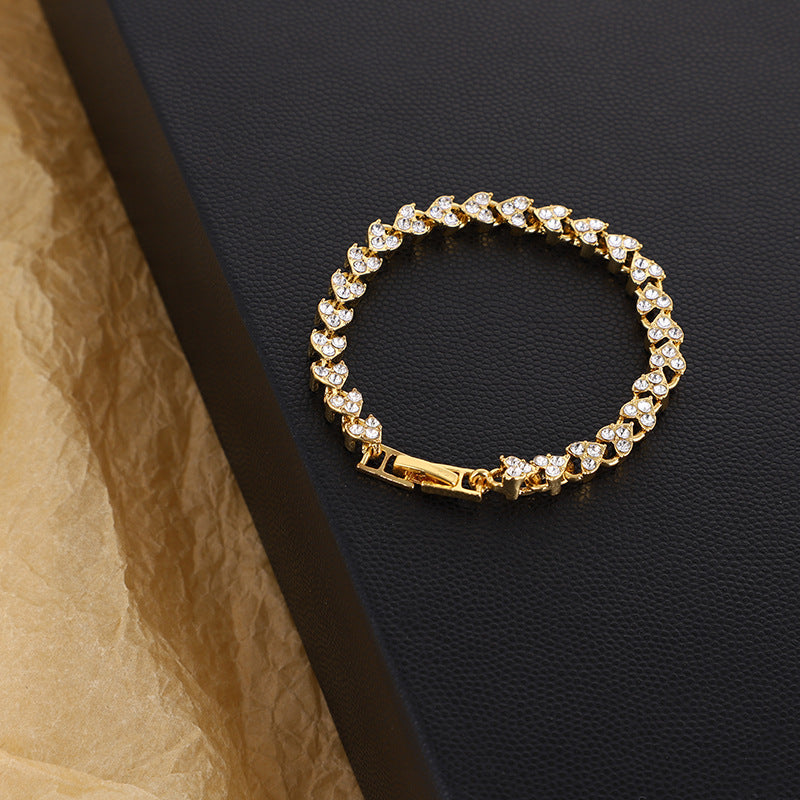 Simple Natural Diamond Crystal Bracelet Contracted