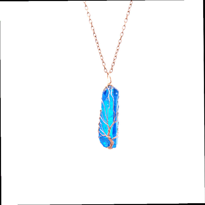 Hand-Wound Colorful Crystal Stone Necklace