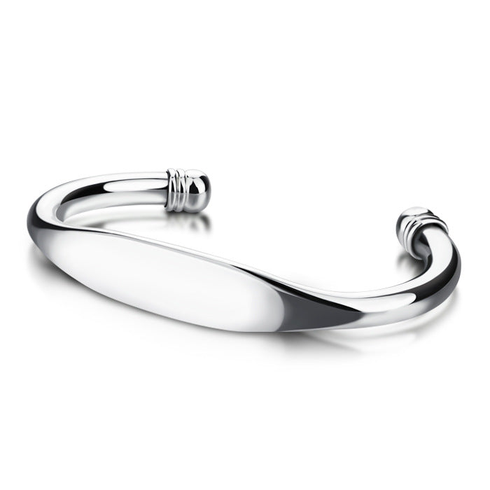 Fashionable Simple Glossy Bracelet 925 Silver Plated Men And Women Couple Bracelets