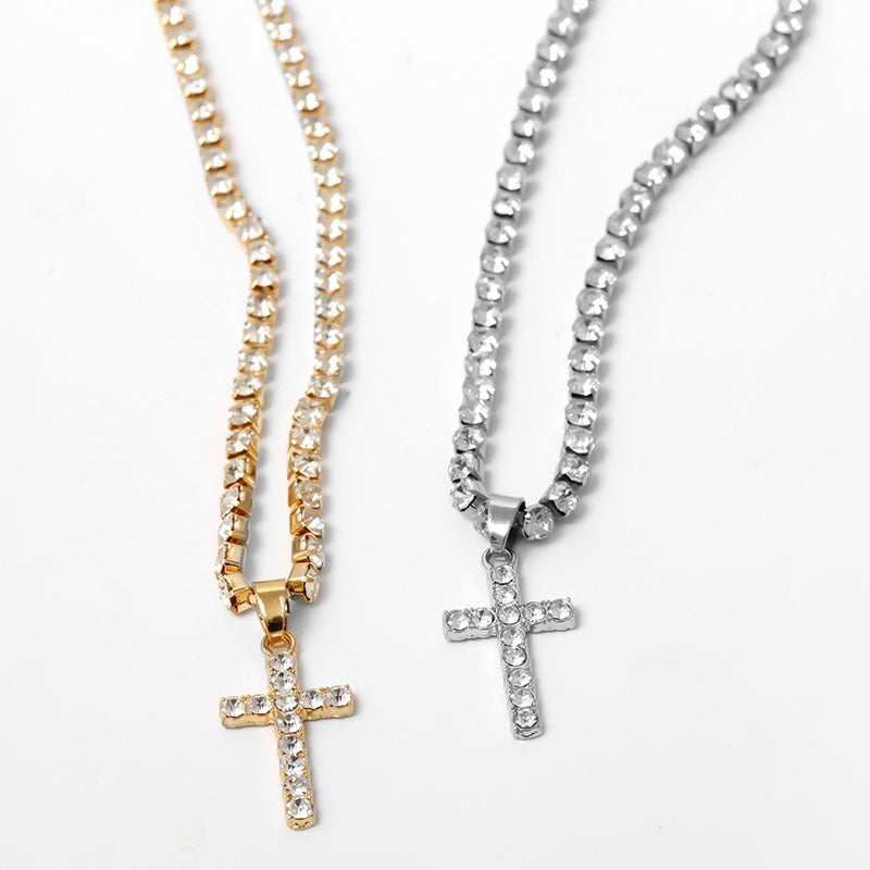 Necklace with Diamond Cross Pendant