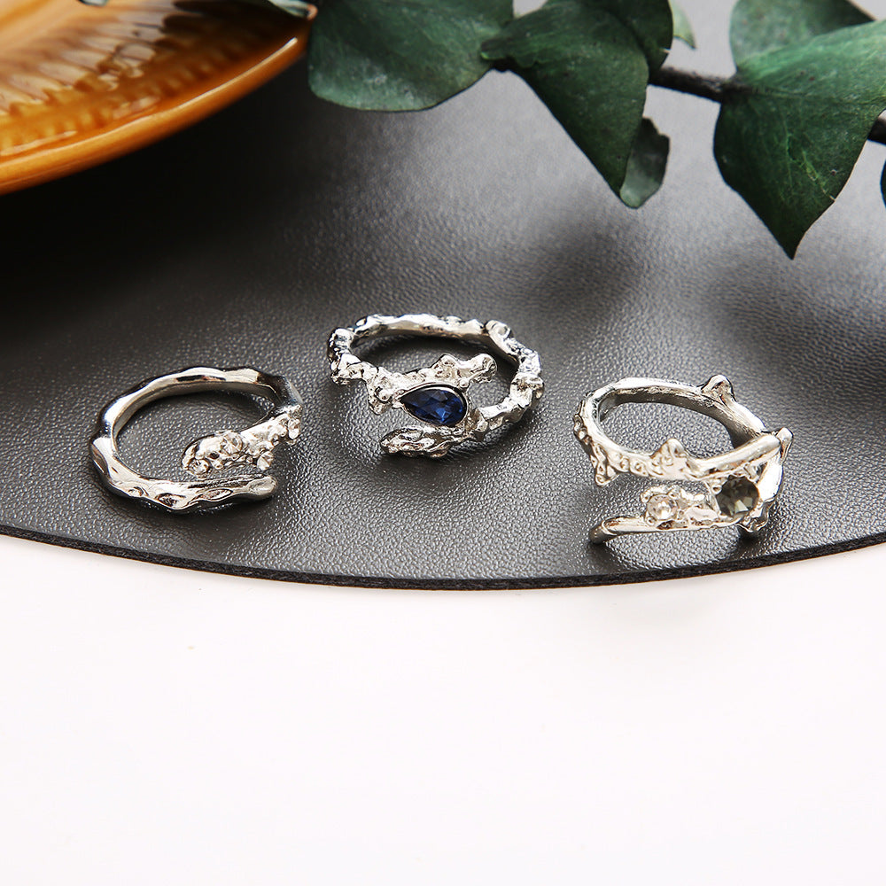 Vintage Ring Cool High Grade Irregular Ring Set Of 3