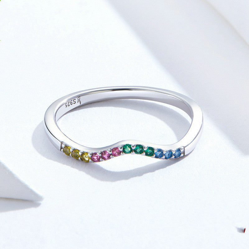 Rainbow zircon ring