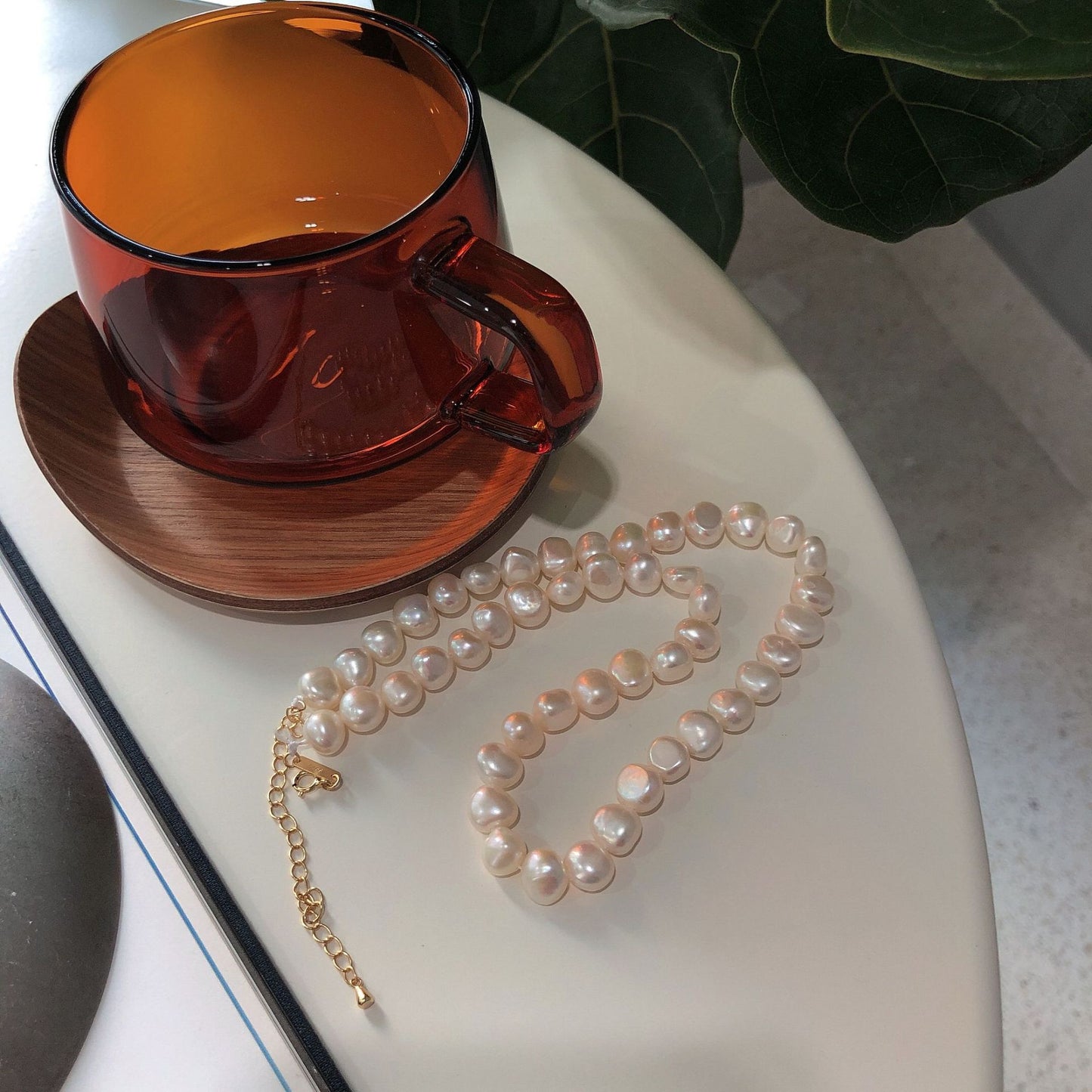 Baroque pearl necklace