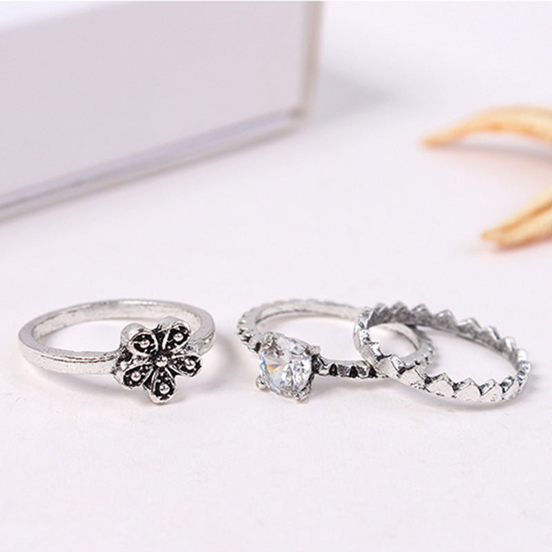 Creative Love Flower Ring Set