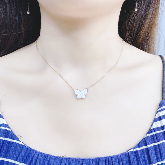 Women's Cute Diamond Bowknot Necklace Clavicle Chain