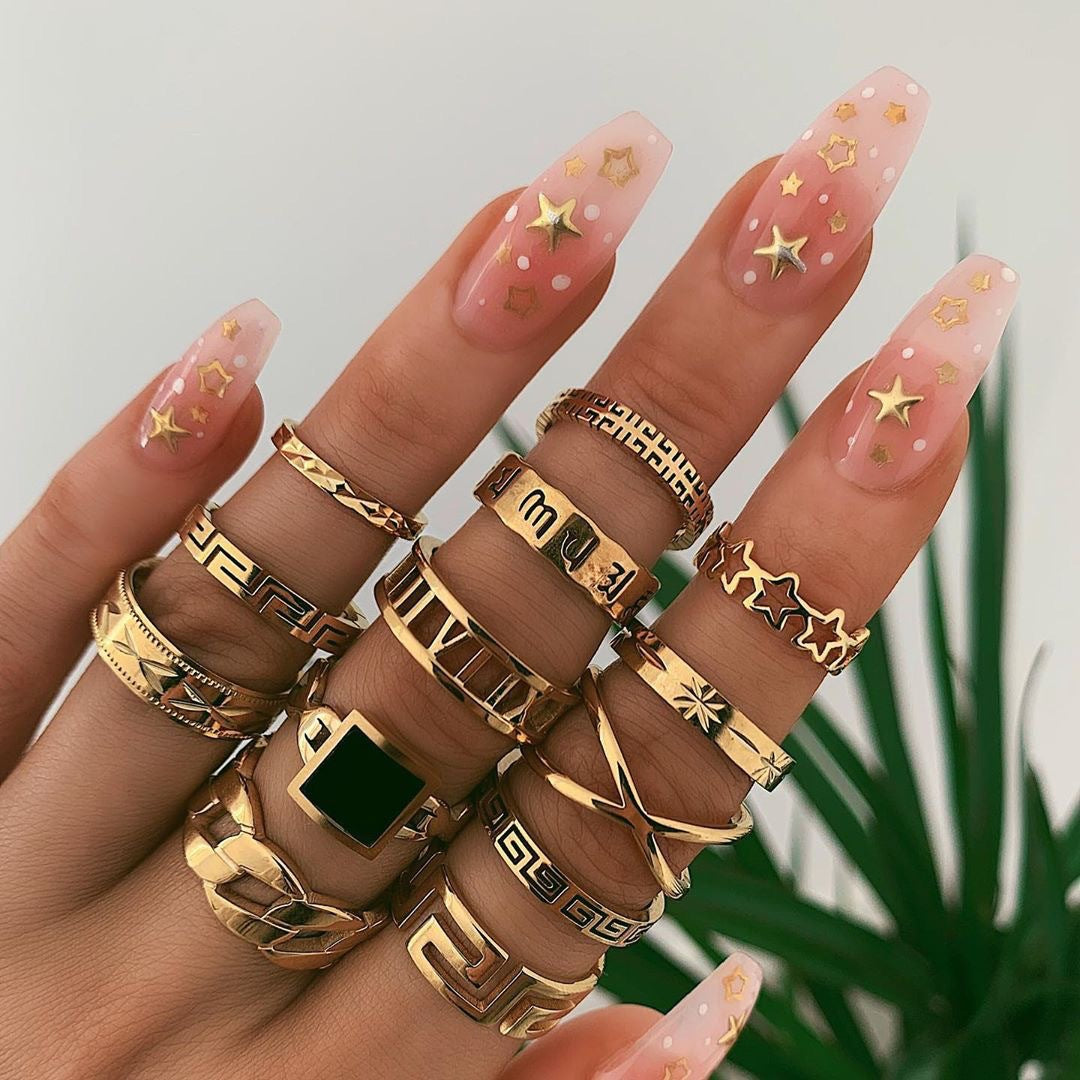 Popular Fashion Geometric Joint Ring Set