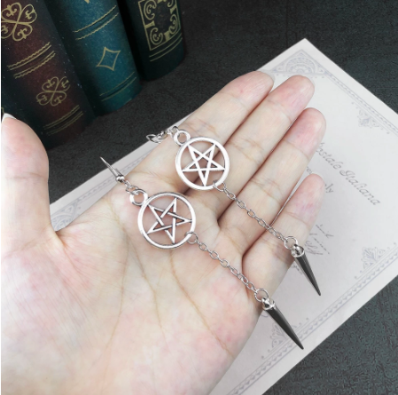 Gothic Magic Pentagram Alloy Earrings