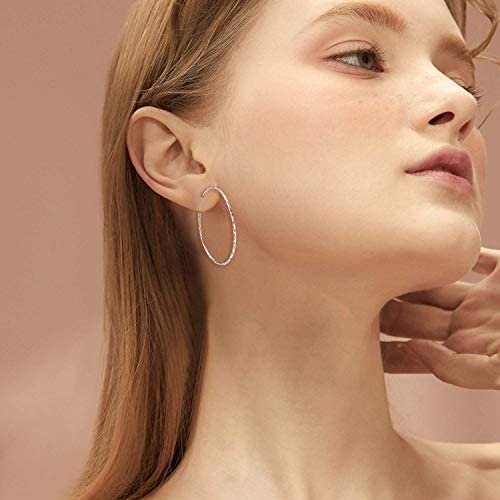 925 Sterling Silver Circle Endless Hoop Earrings for Women Girls