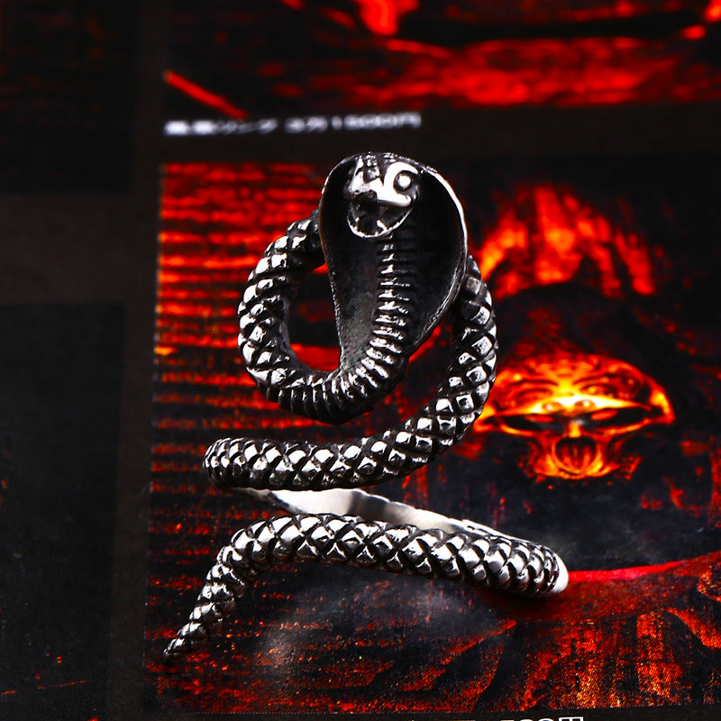 Men's Fashion Stainless Steel Animal Snake Ring