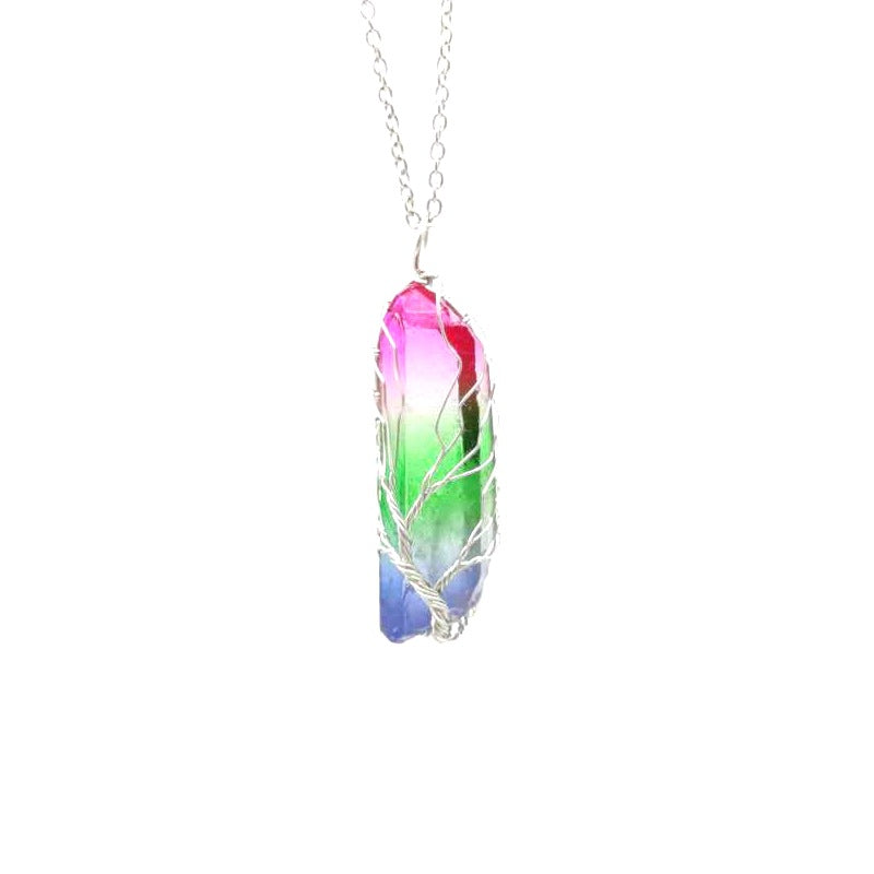 Hand-Wound Colorful Crystal Stone Necklace