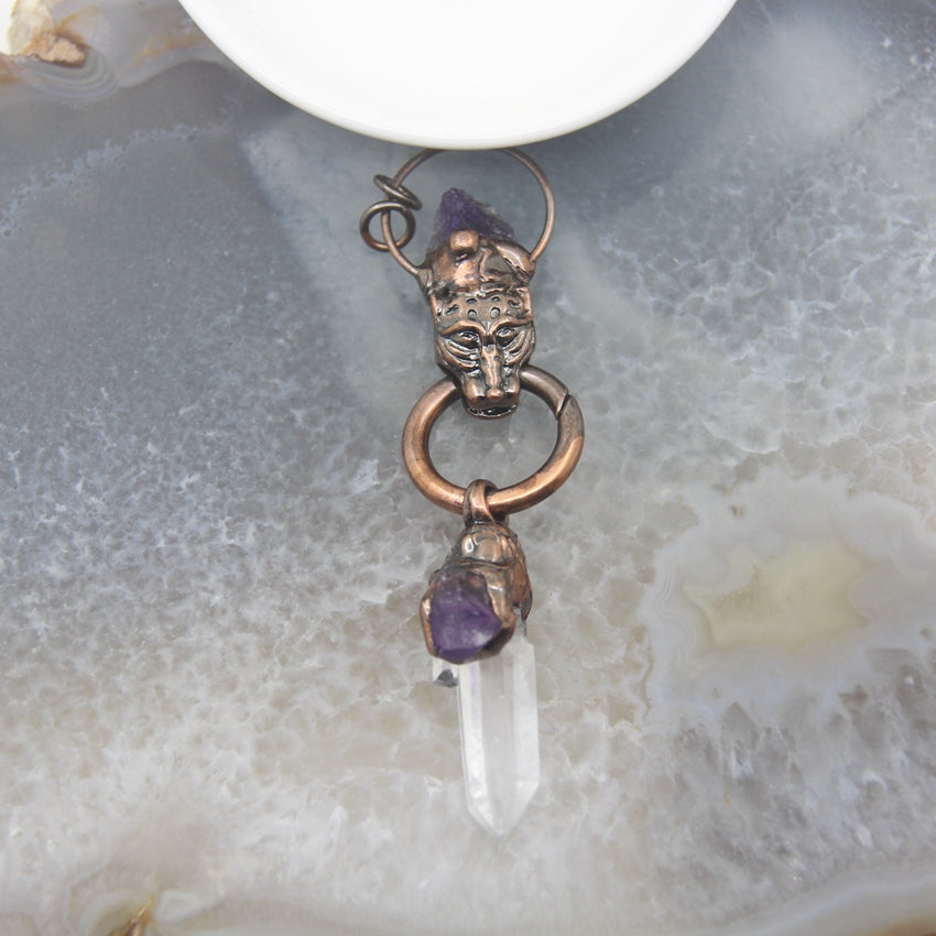 Pendant Wand Crystal Moon Necklace