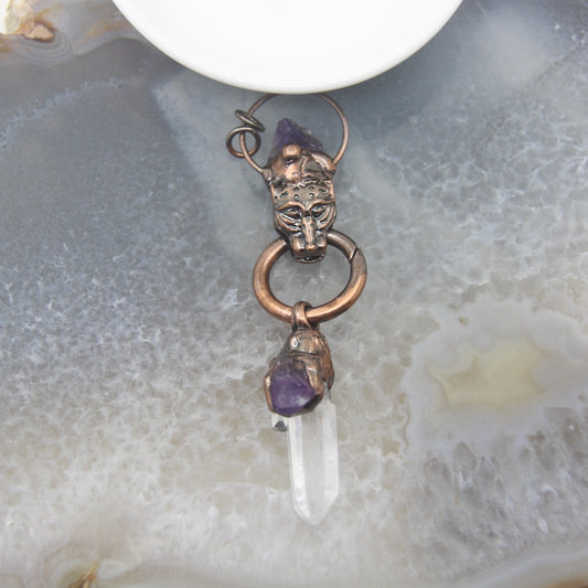 Pendant Wand Crystal Moon Necklace