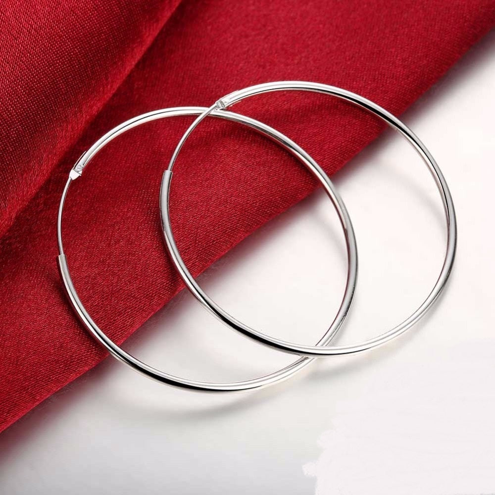 New Sterling Silver Women's Hoop Earrings