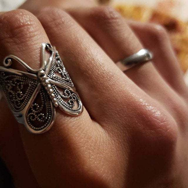 Alloy Butterfly Ring Opening Adjustable Animal