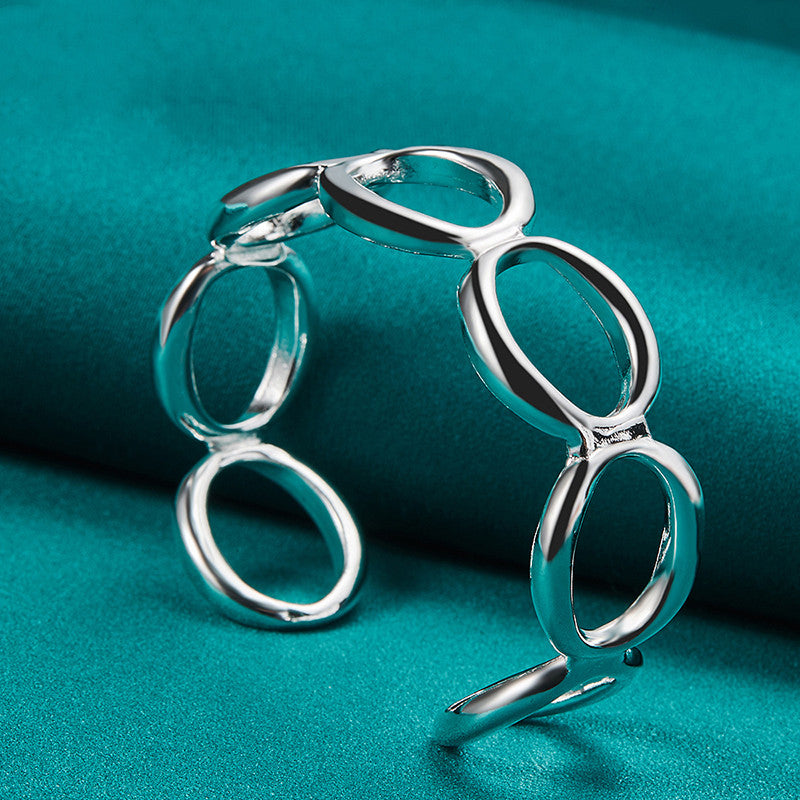 Silver Round O Bangle Jewelry