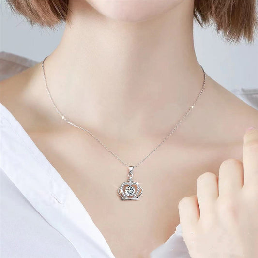 Fashion Simple Crown Diamond Necklace Clavicle Chain