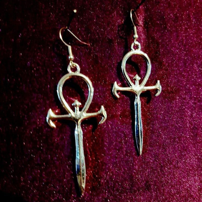 New Gothic Vampire Emblem Pendant Necklace Earrings