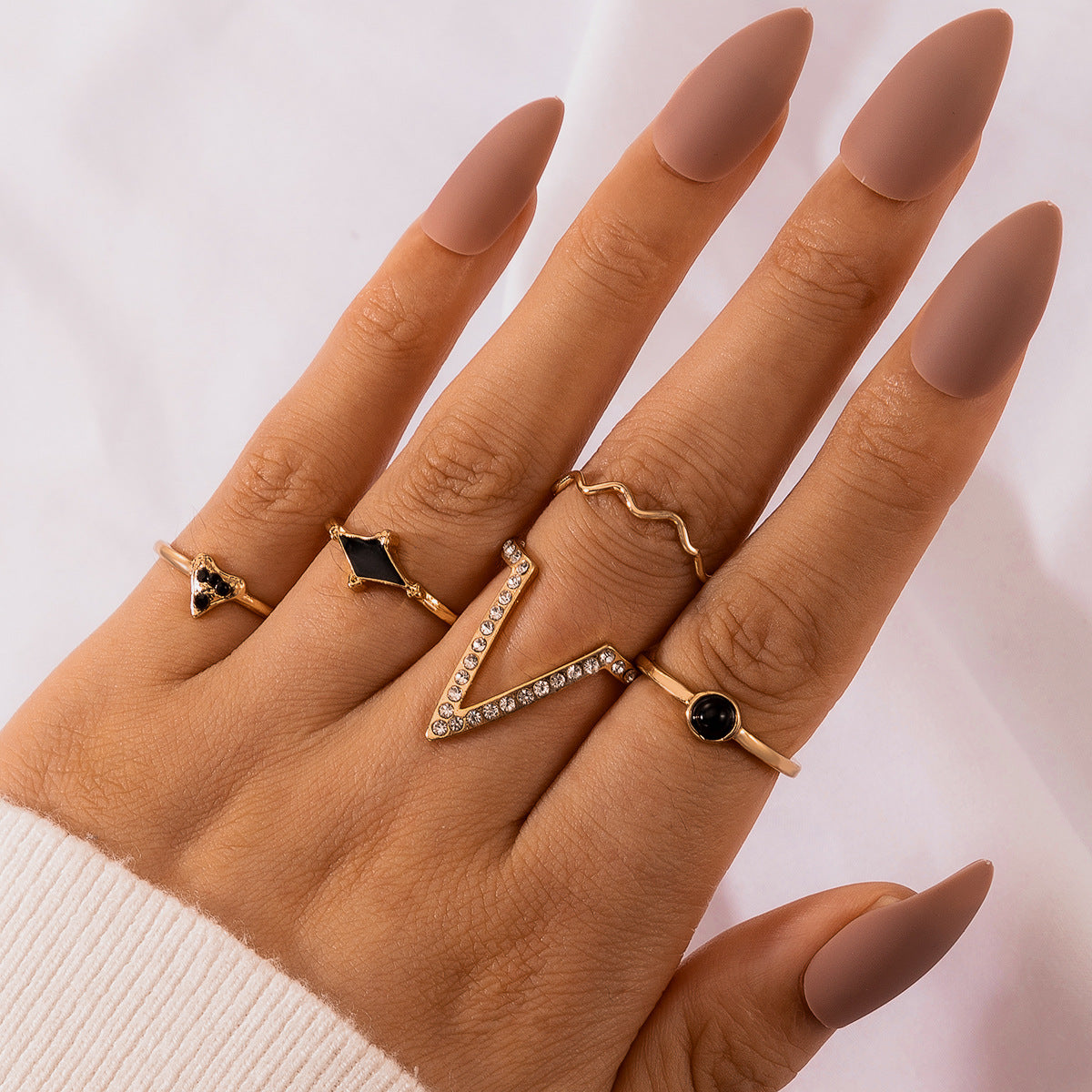 Popular Fashion Geometric Joint Ring Set