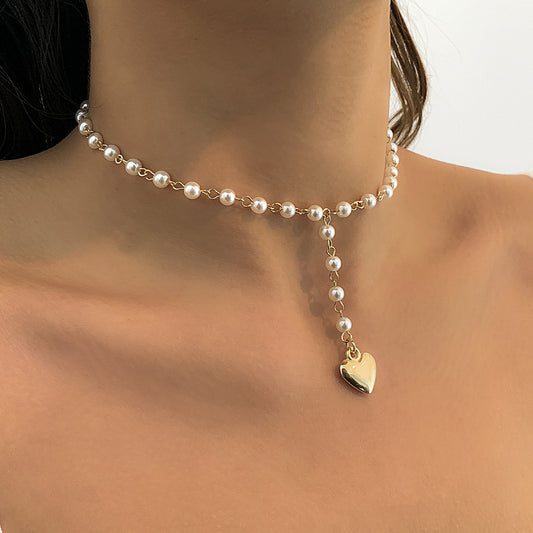 Simple Love Pearl Pendant Necklace