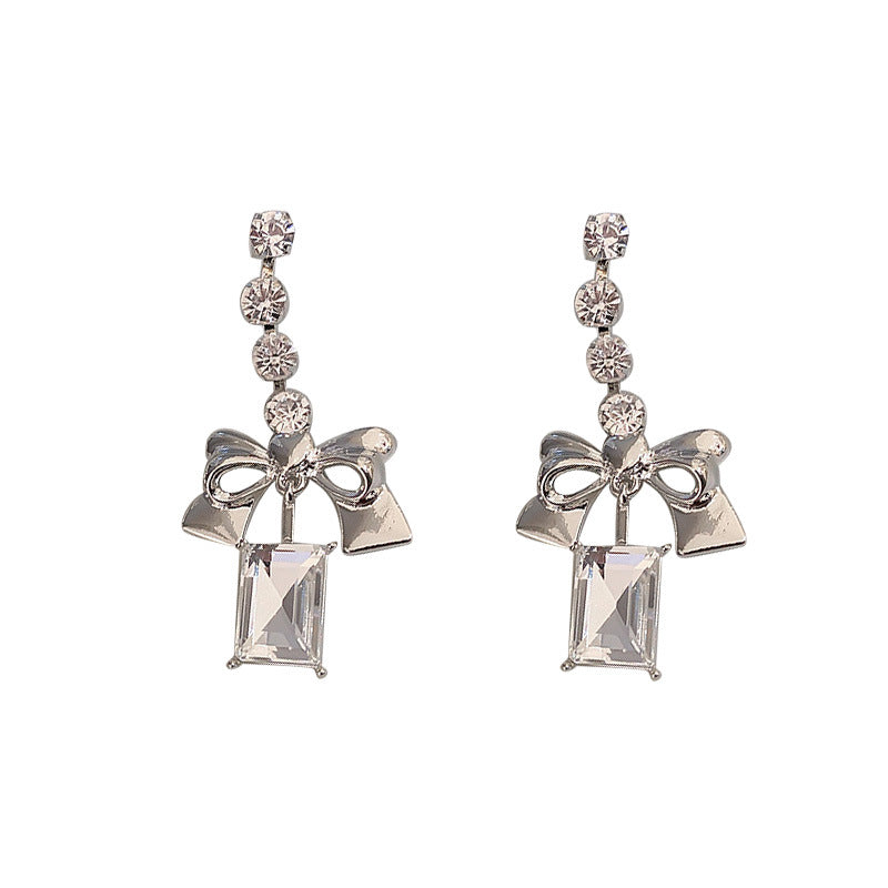 Personalized Diamond Bow Earrings