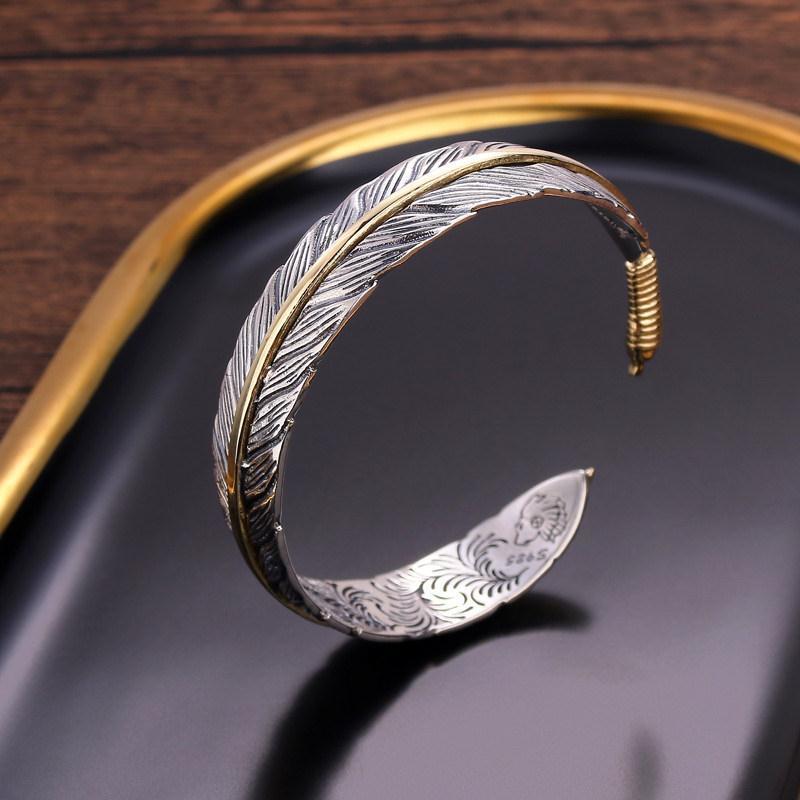 Vintage Takahashi Goro Karaage Feather Bangle Men's Bracelet