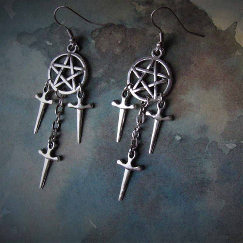 Sword Dagger Not Inlaid Gothic Metal Supernatural Power Pop Earrings